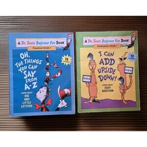 Lot 2 Dr. Seuss Beginner Fun Books Workbooks Preschool Kindergarten 1st Grade 1